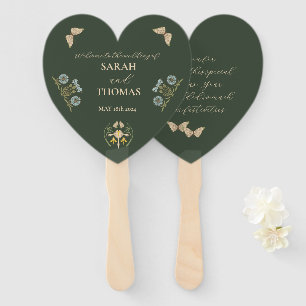 Vintage Art Nouveau Floral Wedding Hand Fan