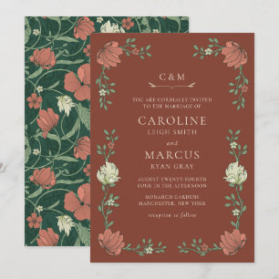 Vintage Art Nouveau Floral Wedding Invitation