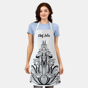 Vintage Art Nouveau Flowers, Floral Still Life Apron