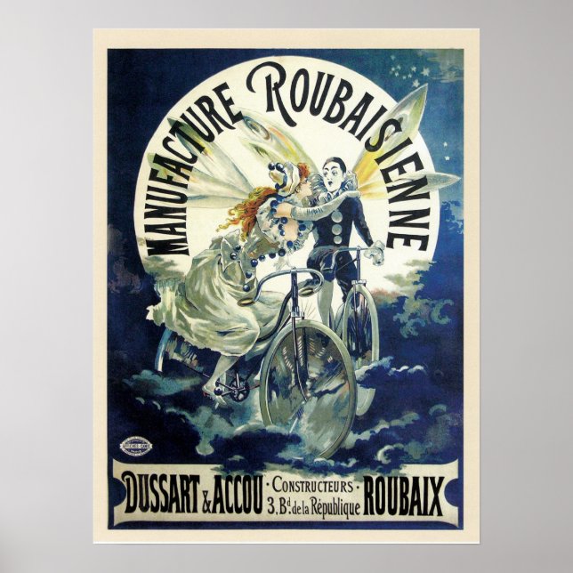 Vintage art nouveau French bicycle ad Poster (Front)