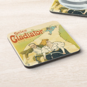 Vintage Art Nouveau, Gladiator Cycles Bicycles Coaster