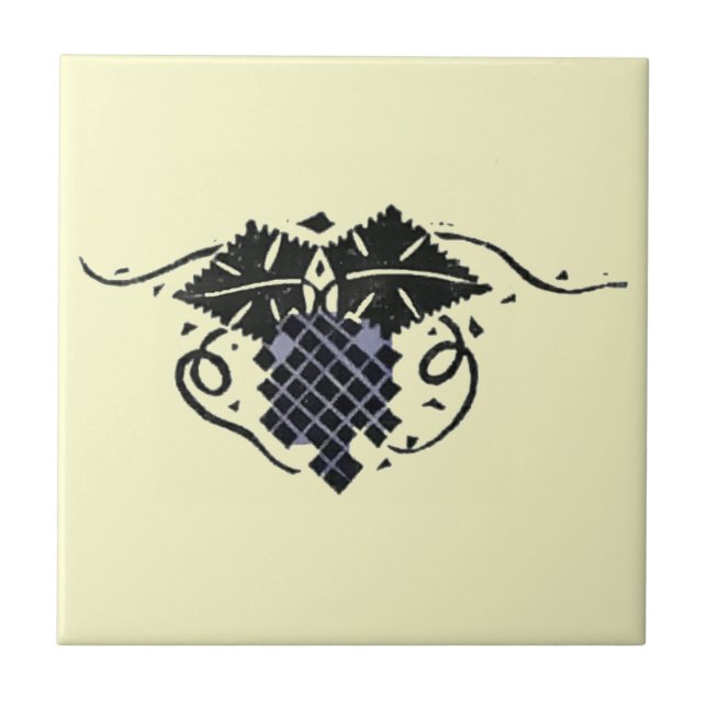 Vintage Art Nouveau Grapevine Ceramic Tile (Front)