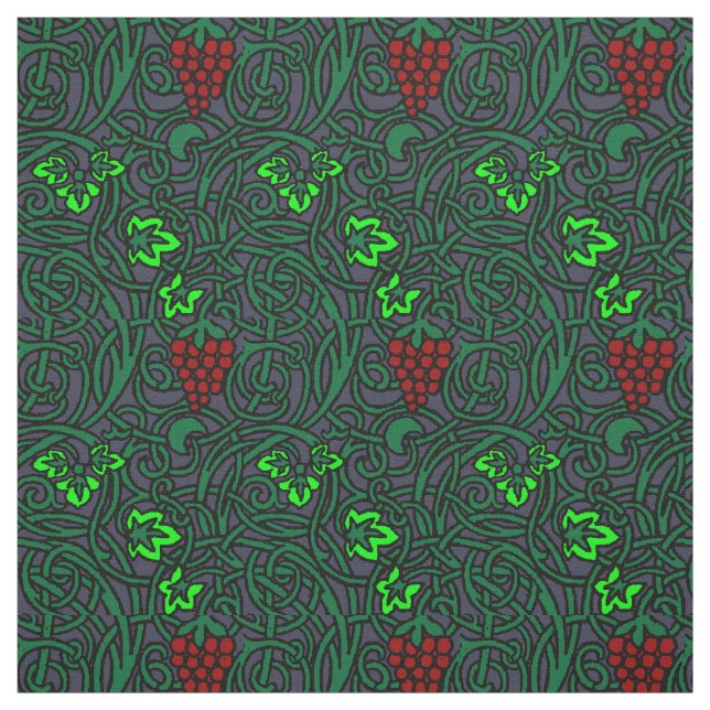 Vintage Art Nouveau Grapevine Pattern Fabric (Swatch)
