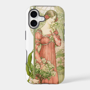 Vintage Art Nouveau Greenhouse Lady Elegant