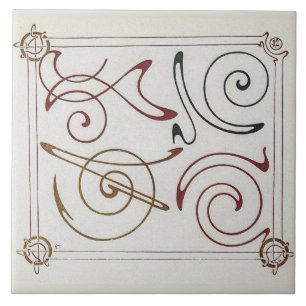 Vintage Art Nouveau Illustration by Alphonse Mucha Ceramic Tile