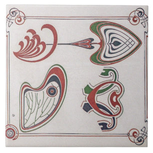Vintage Art Nouveau Illustration by Alphonse Mucha Ceramic Tile