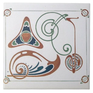 Vintage Art Nouveau Illustration by Alphonse Mucha Ceramic Tile