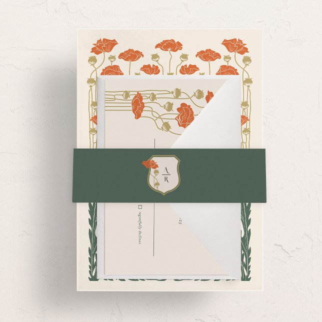 Vintage Art Nouveau Invitation Belly Band (Vintage Art Nouveau Invitation Belly Band)