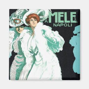 Vintage Art Nouveau, Italian Fashion, Fancy Women Magnet