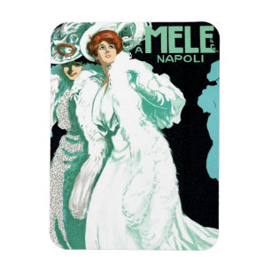 Vintage Art Nouveau, Italian Fashion, Fancy Women Magnet