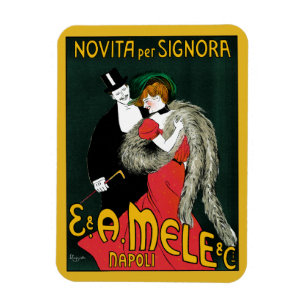 Vintage Art Nouveau, Italian Fashion Love Romance Magnet