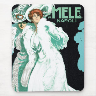 Vintage Art Nouveau, Italy Fashion and Fancy Women Mouse Pad