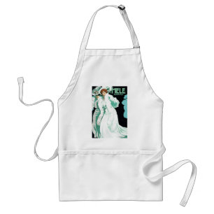 Vintage Art Nouveau, Italy Fashion and Fancy Women Standard Apron