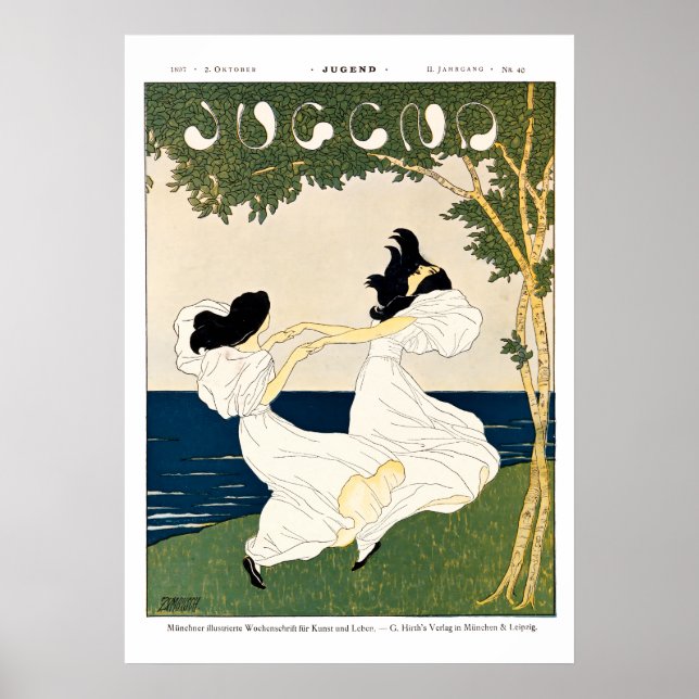 Vintage Art Nouveau Jugend Cover Poster (Front)