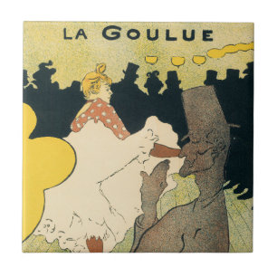 Vintage Art Nouveau, La Goulue by Toulouse Lautrec Ceramic Tile
