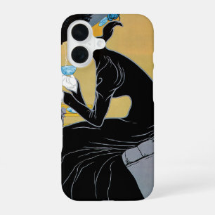 Vintage Art Nouveau, Lady Drinking Marco Polo Tea iPhone 16 Case