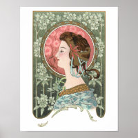 Vintage Art Nouveau Lady | Personalised