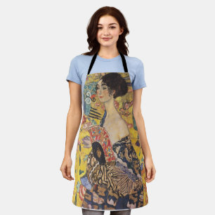 Vintage Art Nouveau Lady with Fan Painting Apron