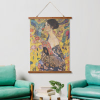 Vintage Art Nouveau Lady with Fan Painting