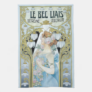 Vintage Art Nouveau Le Bec Liais, Privat Livemont Tea Towel