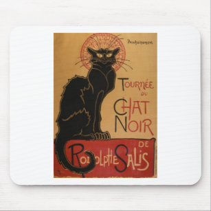 Vintage Art Nouveau Le Chat Noir Black Cat Mouse Pad