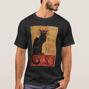 Vintage Art Nouveau Le Chat Noir Black Cat T-Shirt