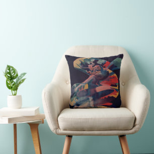Vintage Art Nouveau, Loie Fuller at Folies Bergere Cushion