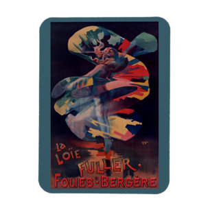 Vintage Art Nouveau, Loie Fuller at Folies Bergere Magnet