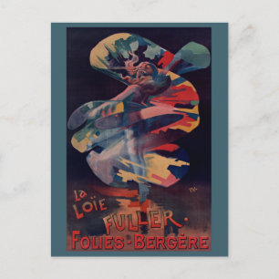 Vintage Art Nouveau, Loie Fuller at Folies Bergere Postcard