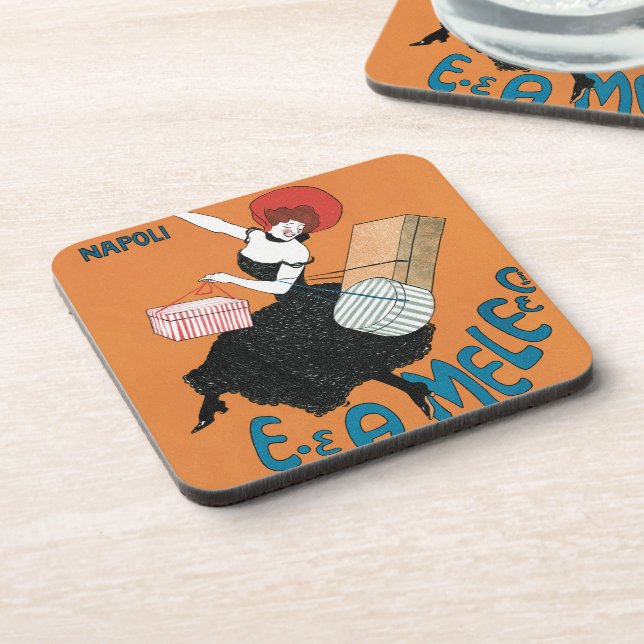 Vintage Art Nouveau Magazzini Italiani by Capiello Coaster (Left Side)