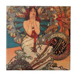 Vintage Art Nouveau Monaco Monte Carlo Ceramic Tile