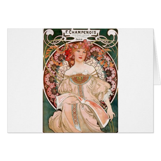 Vintage Art Nouveau Mucha Print Card