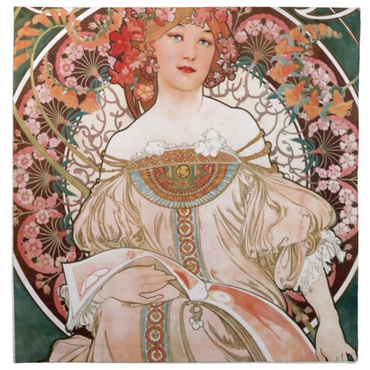 Vintage Art Nouveau Mucha Print Napkin
