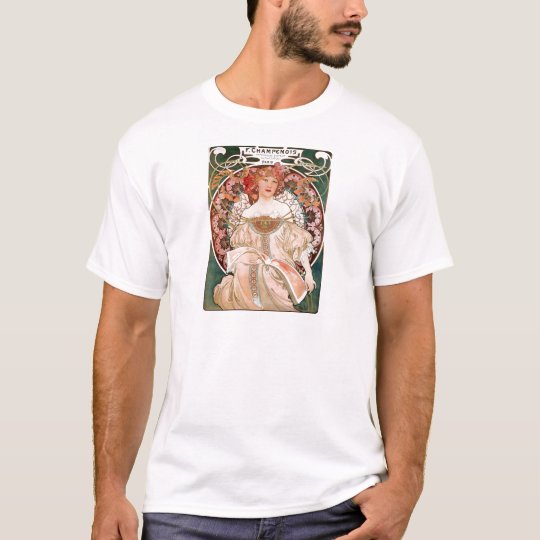 Vintage Art Nouveau Mucha Print T-Shirt