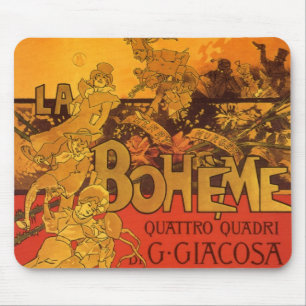 Vintage Art Nouveau Music, La Boheme Opera, 1896 Mouse Pad