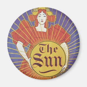 Vintage Art Nouveau, New York Sun Newspaper Magnet