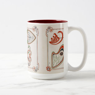 Vintage Art Nouveau Painting by Alphonse Mucha Two-Tone Coffee Mug