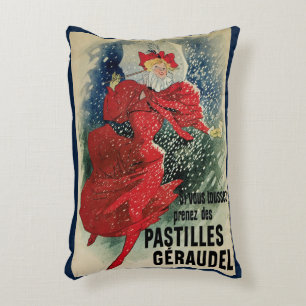 Vintage Art Nouveau Pastilles Geraudel Cough Drops Decorative Cushion