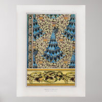 Vintage Art Nouveau Peacocks Fish & Seaweed
