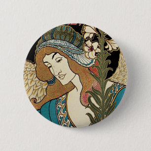 Vintage Art Nouveau, Prang's Easter Publications 6 Cm Round Badge