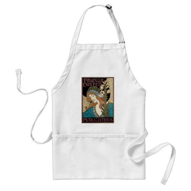 Vintage Art Nouveau, Prang's Easter Publications Standard Apron (Front)