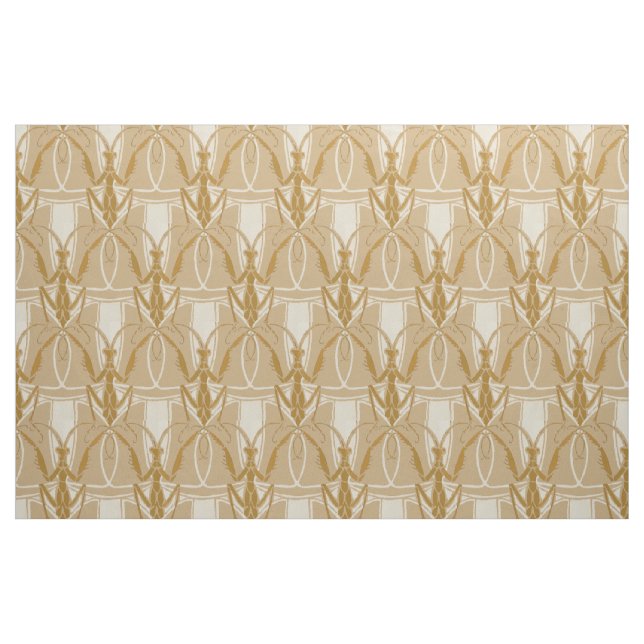 Vintage Art Nouveau Praying Mantis Pattern Fabric (Fat Quarter)