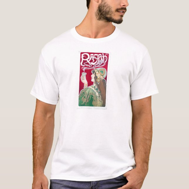Vintage Art Nouveau Rajah Coffee Advertisement T-Shirt (Front)