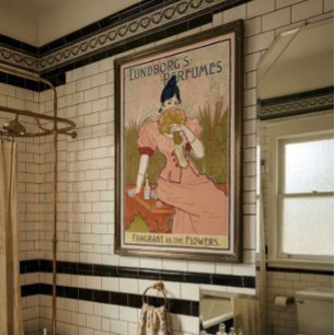Vintage Art Nouveau Repro Perfume Ad Poster