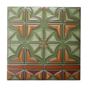 Vintage Art nouveau Reproduction Ceramic Tile