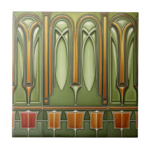 Vintage Art nouveau Reproduction Ceramic Tile