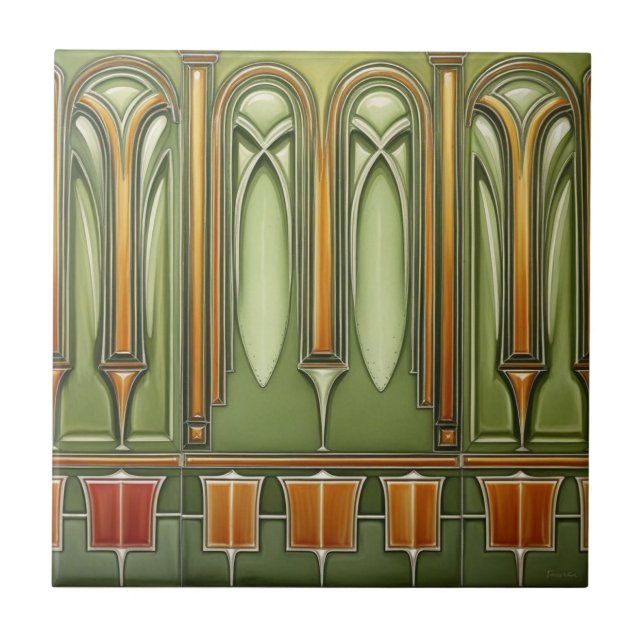 Vintage Art nouveau Reproduction Ceramic Tile (Front)