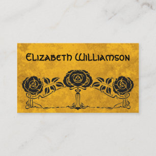 Vintage Art Nouveau Retro Chic Rose Flowers Floral Business Card
