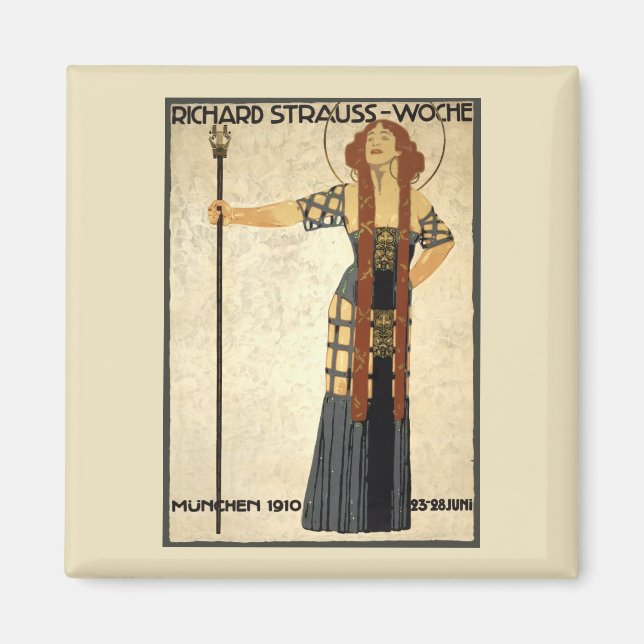 Vintage Art Nouveau Richard Strauss-Woche, Munich Magnet (Front)