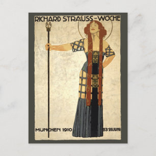 Vintage Art Nouveau Richard Strauss-Woche. Munich Postcard